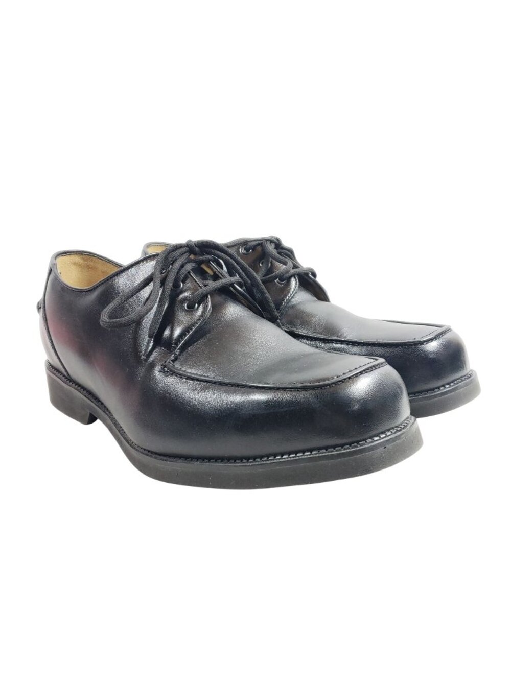 Hitchcock Size 9.5 6E Black Leather Wide Width Lace-Up Oxford Shoes